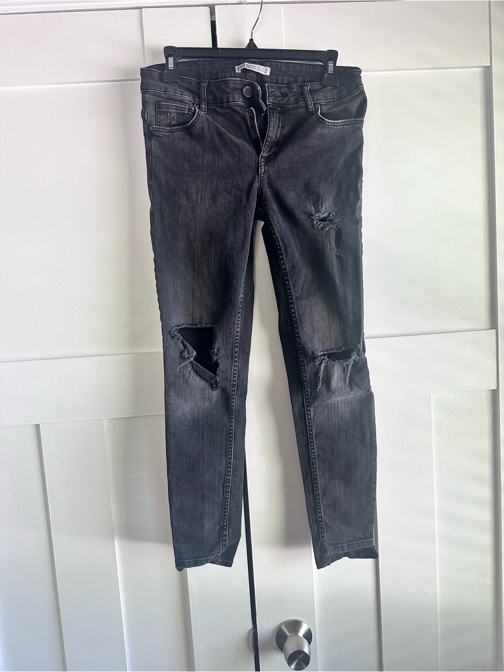 Zara Black Distressed Skinny Jeans